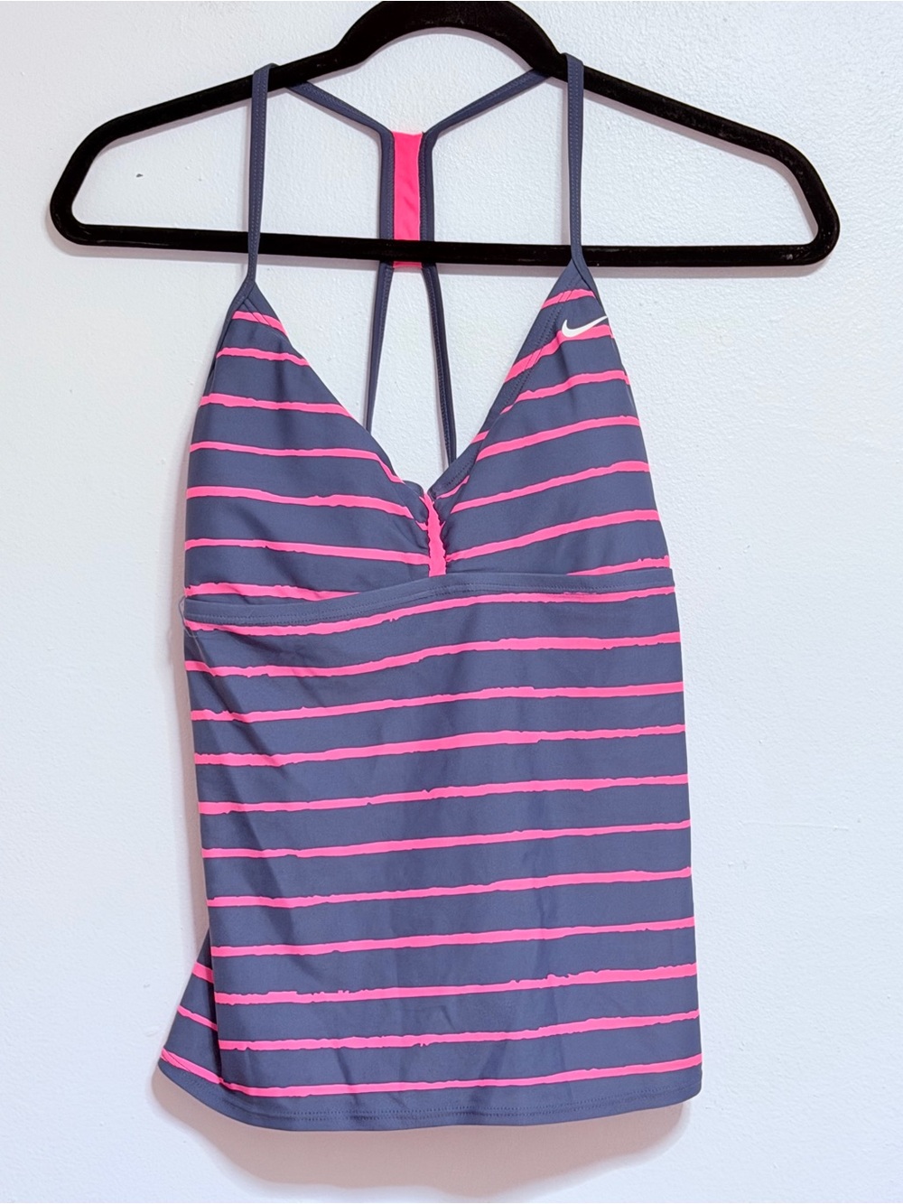 Nike Gray & Pink Stripe Tankini Top Sz 12 New with tags!